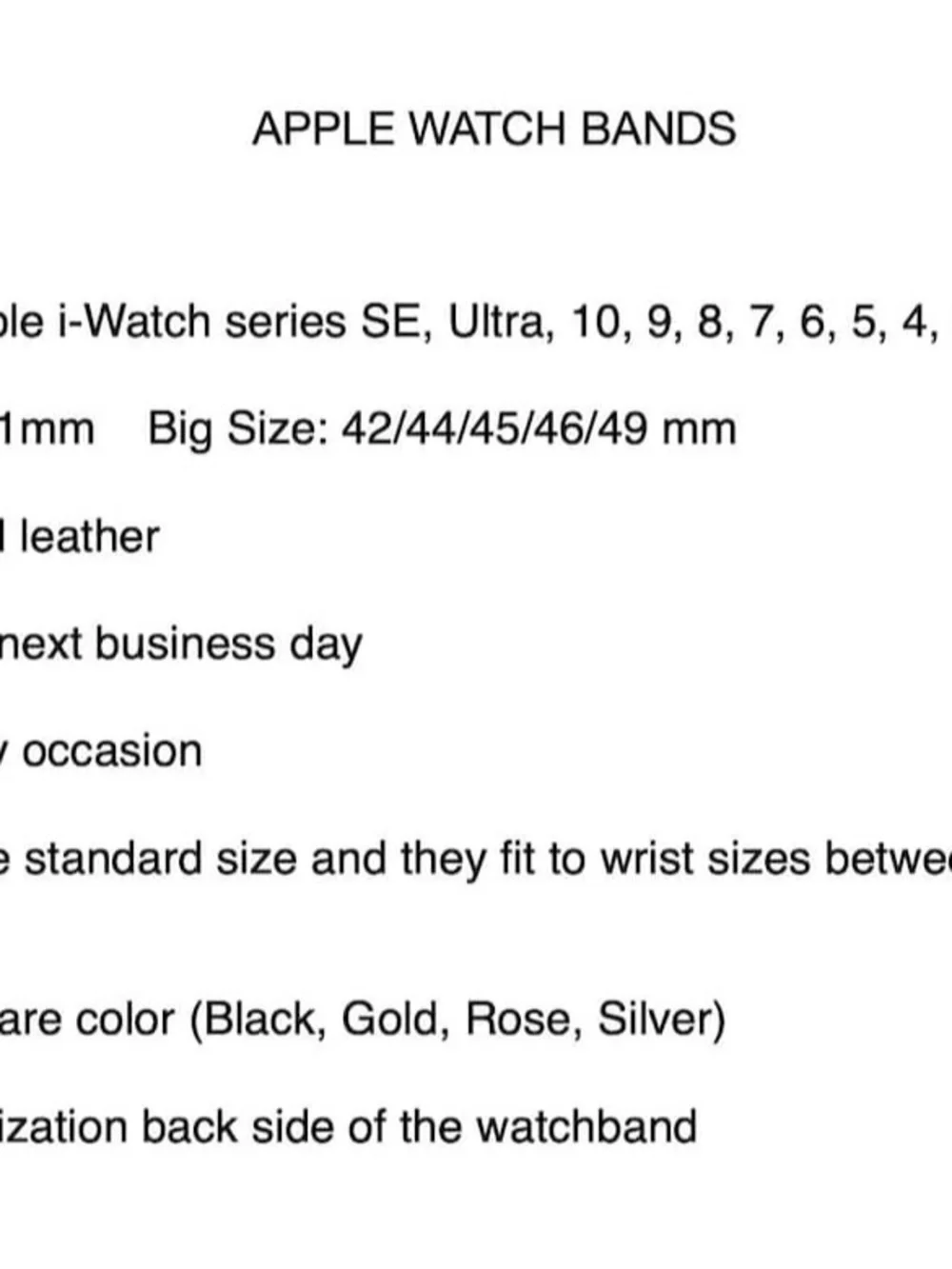 Leather Apple Watch Band - Series 10 and Below